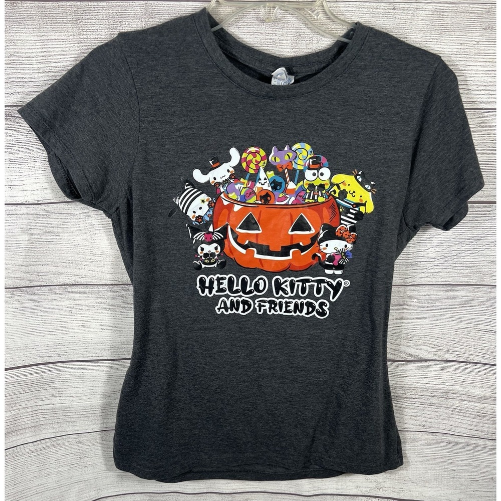 Hello Kitty‎ Halloween Pumpkin Graphic Tee Womens Small Sanrio